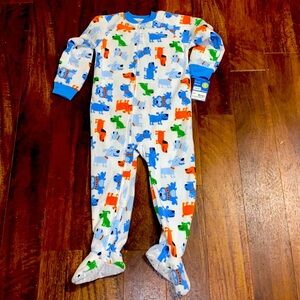 NWT Carters Boy's 4T Onesie Footed Sleep Pajama Fleece Puppy Dog Sleepwear